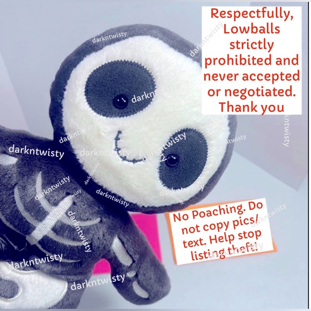 RARE AUTH SALES RECEIPT 1 OWNER BNWT Jellycat I am Skeleton Bob ORIGINAL RELEASE